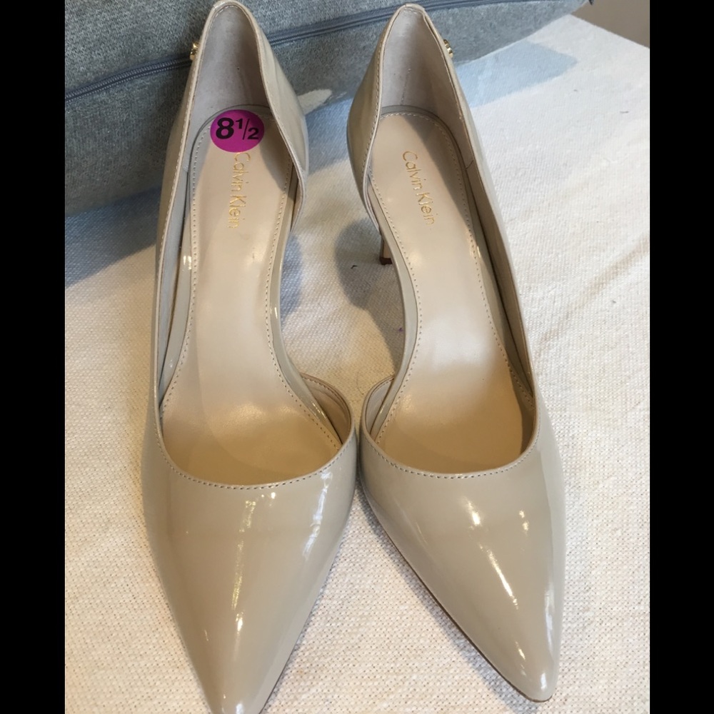 Calvin Klein Patent Leather Heels. 8.5